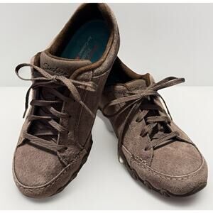 Skechers Shoes Women’s Size 7 Bikers Chocolate Suede Comfort Walking Trail